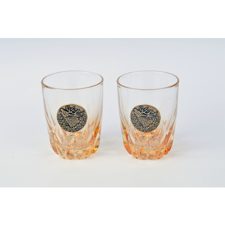 GOLDEN FOX SZKLANKI DO WHISKY AMBER FIRE  DEER GOLD - 2 SZT
